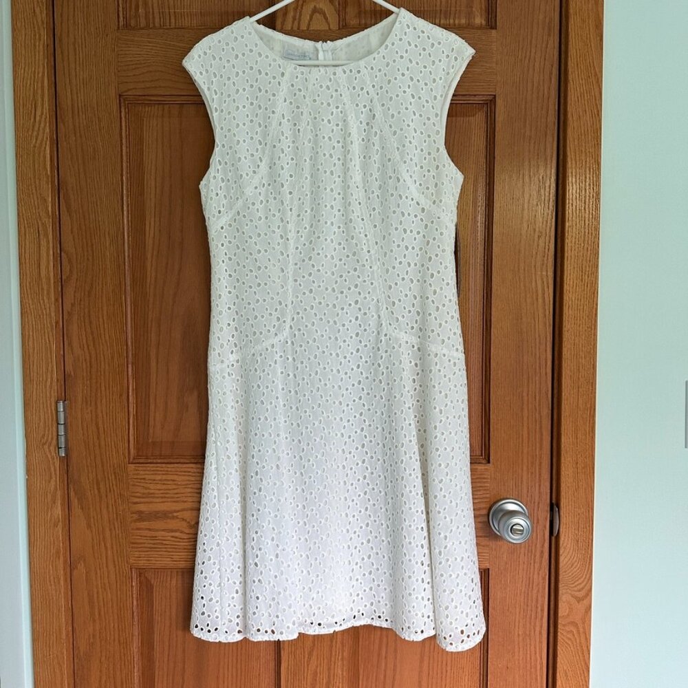 White eyelet dress, size 12